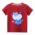 thumbnail image 1 of Virmaxy Sorry Boys Daddy is My Valentine Unisex Kids Valentine's Day Basic Tee Toddler Baby Boys Girls Letter Love Graphic T-shirt Spring Summer Short Sleeve Cotton Casual Baggy Tees Red-E 5T, 1 of 4