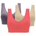thumbnail image 1 of Virmaxy Sports Bras For Women High Support 3-Pack Sports Bra Without Wire Free Support Yoga Running Underwears Cute High Impact Workout Sports Bras Multicolor-H L, 1 of 9
