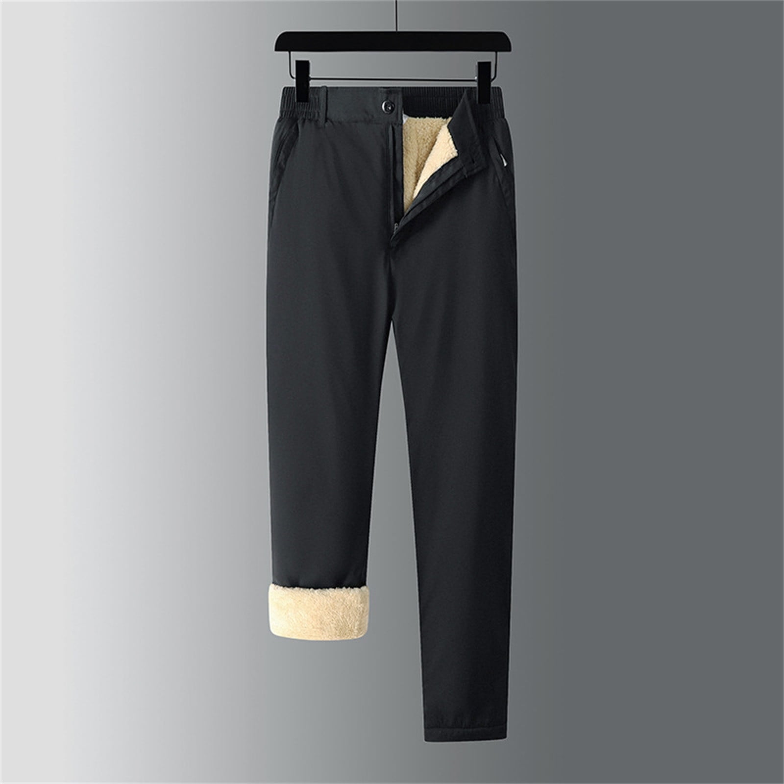 Fleece Lined Skinny Biker Jeans Fro Men Winter Slim Fit