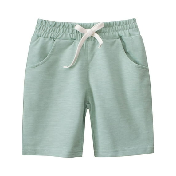 Virmaxy Toddler Baby Boys Cute Shorts Summer New Knee Cotton Sports Shorts Solid Color Children's Pants 2-7Y Old Mint Green 3Y