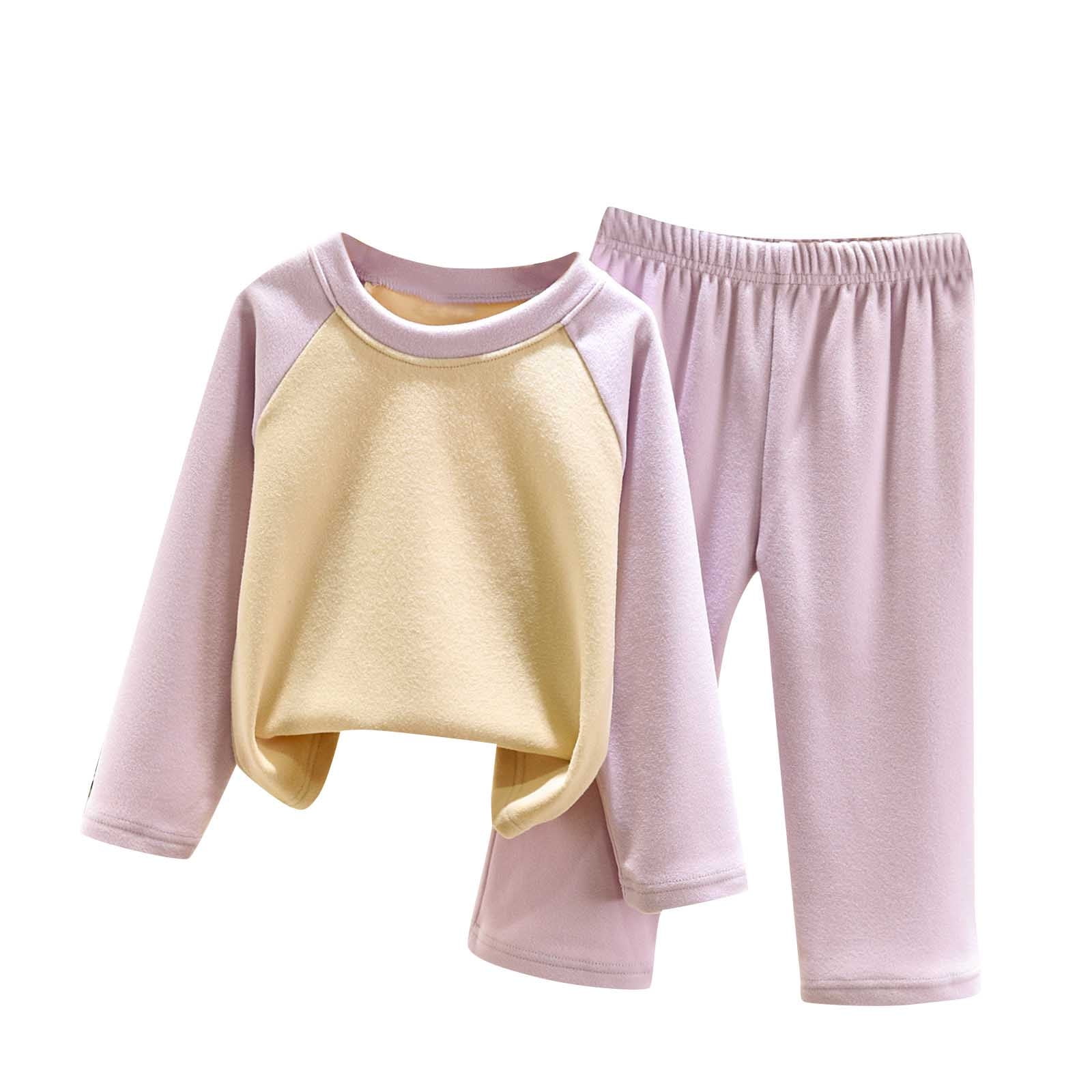 Virmaxy Toddler Baby Boys and Girls Color Block Velvet Pajamas Set