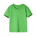 thumbnail image 1 of Virmaxy Toddler Baby Boys Girls Cute Graphic Crop Tops Toddler Kids Boys Girl Comfortable Solid Color Short Sleeve Cotton T-shirt Top Green-A, 1 of 3