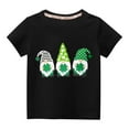 thumbnail image 1 of Virmaxy Toddler Baby Boys Girls Fashion St Patrick's Day T-shirt Little Kids Funny Gnomes Graphic Tee Unisex Kids Spring Summer Fashion Round Neck Short Sleeve Tops Black-A 3T, 1 of 3