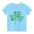 thumbnail image 1 of Virmaxy Toddler Baby Boys Girls Fashion St Patrick's Day T-shirt Little Kids Funny Gnomes Graphic Tee Unisex Kids Spring Summer Fashion Round Neck Short Sleeve Tops Blue-B 3T, 1 of 3