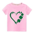 thumbnail image 1 of Virmaxy Toddler Baby Boys Girls Fashion St Patrick's Day T-shirt Little Kids Love Heart Graphic Tee Valentines Gift Unisex Kids Spring Summer Fashion Round Neck Short Sleeve Tops Pink-B 3T, 1 of 3