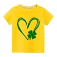 thumbnail image 1 of Virmaxy Toddler Baby Boys Girls Fashion St Patrick's Day T-shirt Little Kids Love Heart Graphic Tee Valentines Gift Unisex Kids Spring Summer Fashion Round Neck Short Sleeve Tops Yellow-C 7Y, 1 of 3