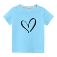 thumbnail image 1 of Virmaxy Toddler Baby Boys Girls Fashion Valentines Day Basic Tee Unisex Kids Cotton T-shirt Fashion Cute Round Neck Valentine's Day Print Tee Short Sleeve Top Blue-B 4T, 1 of 4