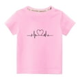 thumbnail image 1 of Virmaxy Toddler Baby Boys Girls Fashion Valentines Day Basic Tee Unisex Kids Cotton T-shirt Fashion Cute Round Neck Valentine's Day Print Tee Short Sleeve Top Pink-B 4T, 1 of 4