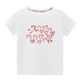 thumbnail image 1 of Virmaxy Toddler Baby Boys Girls Fashion Valentines Day Basic Tee Unisex Kids Cotton T-shirt Fashion Cute Round Neck Valentine's Day Print Tee Short Sleeve Top White-B 9Y, 1 of 4