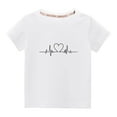 thumbnail image 1 of Virmaxy Toddler Baby Boys Girls Fashion Valentines Day Basic Tee Unisex Kids Cotton T-shirt Fashion Cute Round Neck Valentine's Day Print Tee Short Sleeve Top White-B 3T, 1 of 4