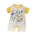 thumbnail image 1 of Virmaxy Toddler Baby Girls Boys Summer Comfy Romper Cute Graphic Overalls Summer Clothing Newborn Baby Cotton Short Sleeve Thin Crawling Suit Baby Onesie Ha Clothes Yellow-B, 1 of 3