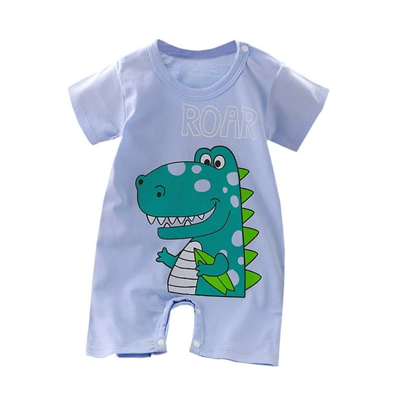 Virmaxy Toddler Baby Girls Boys Summer Comfy Romper Cute Graphic Overalls Summer Clothing Newborn Baby Cotton Short Sleeve Thin Crawling Suit Baby Onesie Ha Clothes Purple-B