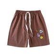 thumbnail image 1 of Virmaxy Toddler Baby Lightweight Shorts (1-6Y Old) and Summer Elastic Waist Tie Children's Animal Print Casual Pants Children's Shorts In Small Children Outside Pants Coffee-A 5-6 Years, 1 of 5