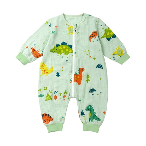 Virmaxy Toddler Boys Girls Cute Graphic Romper Fall Winter Warm Overalls Young 1-12 Months Jumpsuit Hooded Cotton Rompers Infant Spring And Summer Outfits Green