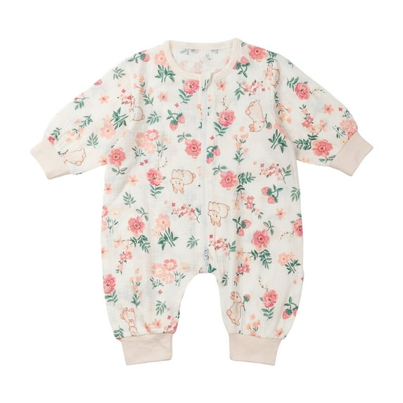 Virmaxy Toddler Boys Girls Cute Graphic Romper Fall Winter Warm Overalls Young 1-12 Months Jumpsuit Hooded Cotton Rompers Infant Spring And Summer Outfits White