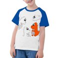 thumbnail image 1 of Virmaxy Toddler Boys Girls Kawaii Dinosaur Print T-Shirt Children'S Trendy Plunger Short Sleeve Blouses 2025 Summer Lightweight Loose Fit Crewneck Blouses Tops Blue-3 3 Years, 1 of 6