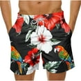 thumbnail image 1 of Virmaxy Tropical Floral Beach Shorts for Men Breathable Hawaiian Print Swimwear with Elastic Waist Drawstring Summer Shorts for Island Getaways Multicolor-22 XXXL, 1 of 5