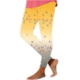 thumbnail image 1 of Virmaxy Tummy Control Workout Running Yoga Leggings for Women Printing Casual Tight Bottom Fitness Exercise Elastic Yoga Pants Yoga Pants Yellow-C XL, 1 of 4