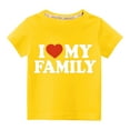 thumbnail image 1 of Virmaxy Unisex Kids Valentine's Day Basic Tee Toddler Baby Boys Girls Letter Love Graphic T-shirt Crew Neck Pullover Shirt Spring Summer Short Sleeve Cotton Casual Baggy Tees Yellow-C 9Y, 1 of 3