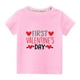 thumbnail image 1 of Virmaxy Unisex Kids Valentine's Day Basic Tee Toddler Baby Boys Girls Love Heart Graphic T-shirt Crew Neck Pullover Shirt Spring Summer Short Sleeve Cotton Casual Baggy Tees Pink-C 9Y, 1 of 4