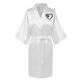 thumbnail image 1 of Virmaxy Valentine's Day Satin Robe for Women Love Cat's Paw Graphic Dressing Gown Satin Bathrobe Lightweight Soft Sleepwear Full Length Bathrobe Alluring Home Clothing with Belt White-A XL, 1 of 3