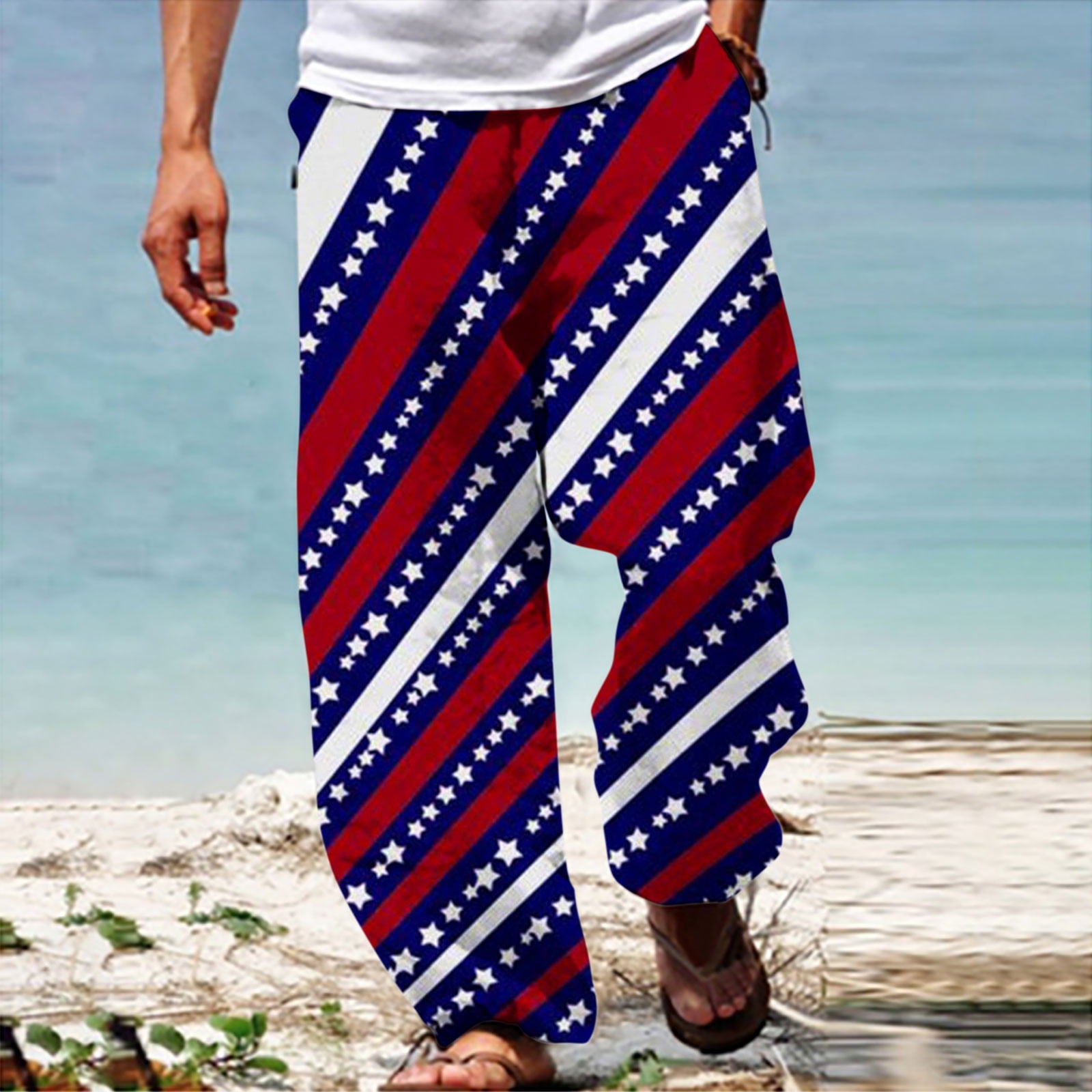 Men's Printed Wide Leg Cargo Pants