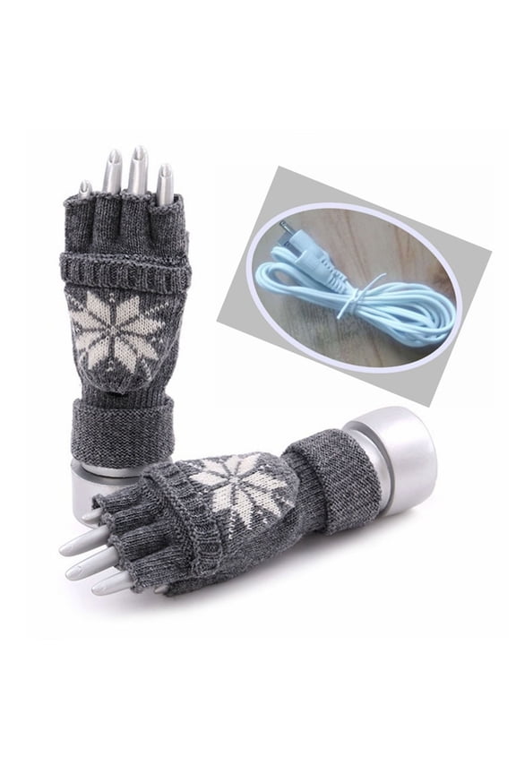 Winter Heated Split Finger Exposed Gloves Electric Heated Gloves Outdoor Winter Warmer Leather Rechargeable Li- Battery