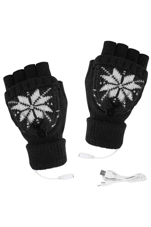 Winter Heated Split Finger Exposed Gloves Electric Heated Gloves Outdoor Winter Warmer Leather Rechargeable Li- Battery
