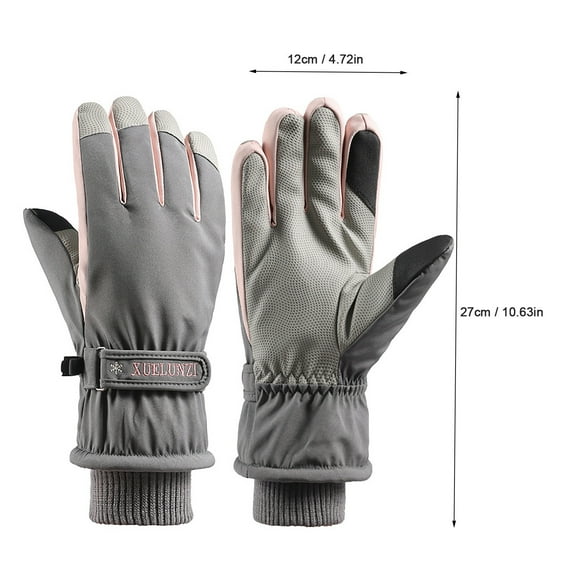 Virmaxy Winter Skiing Gloves Tow-Finger Touching Screen Outdoor Warm Windproof Thermal Gloves Winter Outdoor Sports Gloves Size Fits All Unisex