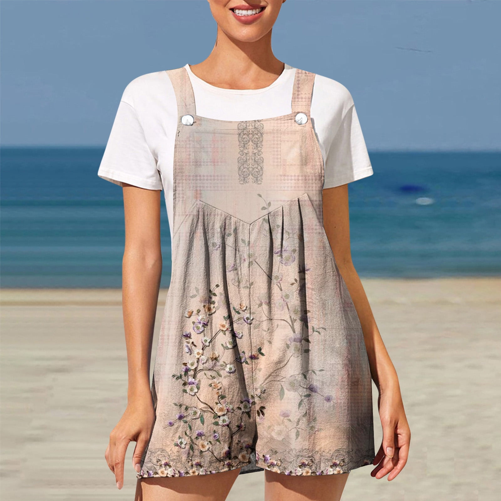 Women's One Size Fits All Printed Overalls