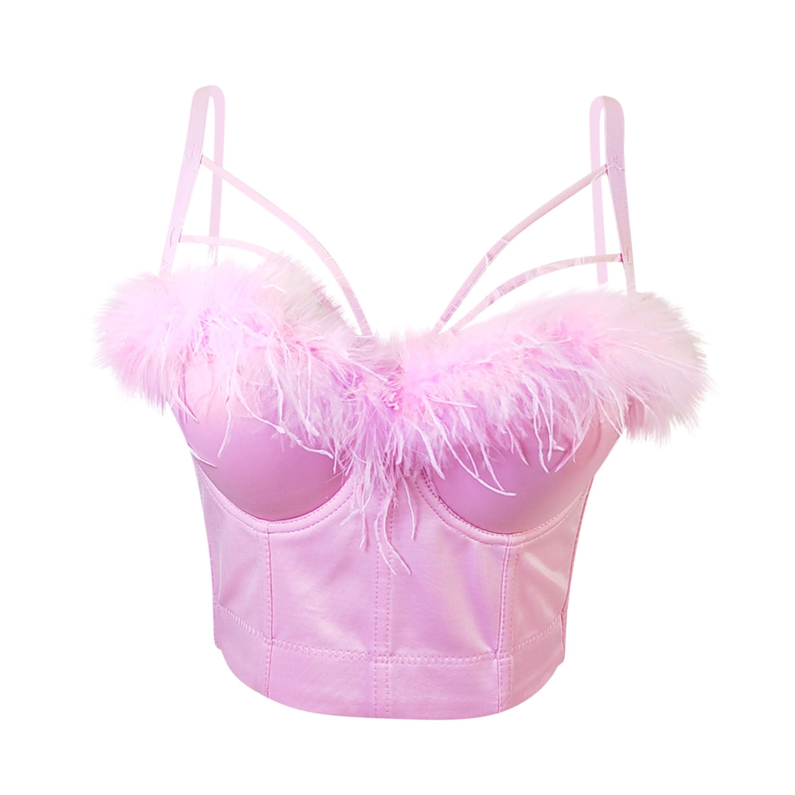pink fur bralette