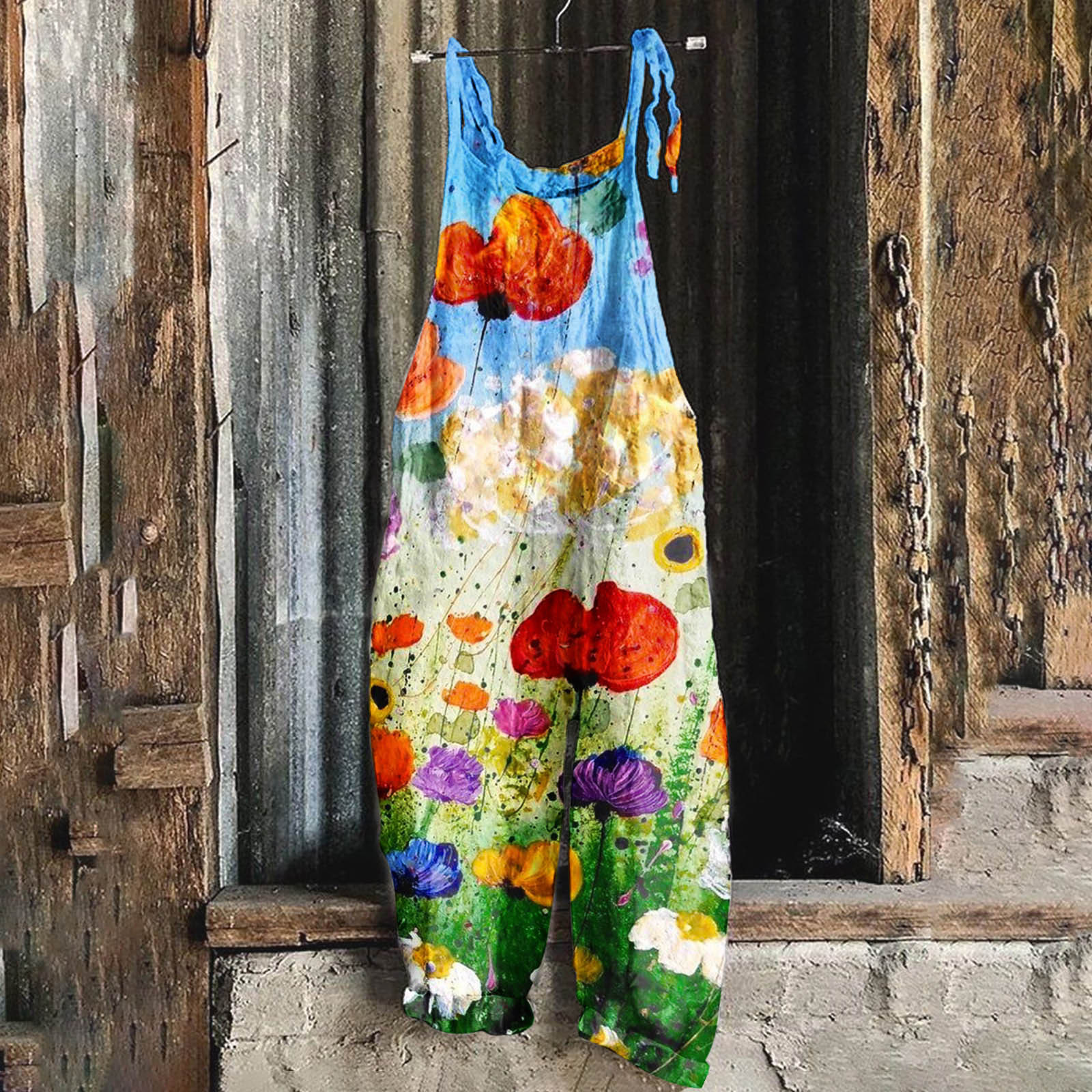 Virmaxy Women's Jumpsuits, Rompers & Overalls Wide Leg Overalls For