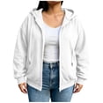 thumbnail image 1 of Virmaxy Women's Plus Size Full Zip Drawstring Hoodie Sweatshirt Long Sleeve Oversized Warm Casual Jacket with Pockets for Winter Daily Wear L-5XL, 1 of 9