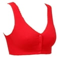 thumbnail image 1 of Virmaxy Women's Plus Size Non-Steel Ring Gathering Comfortable Breathable Underwear Daily Bra Comfortable Lace Breathable Bra Underwear No Rims Red M, 1 of 3