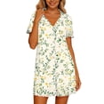 thumbnail image 1 of Virmaxy Women's Printed Collared Button Down Sleepshirts Soft Casual Short Sleeve Nightgown for Comfortable Night Sleep and Lounge Wear, 1 of 7