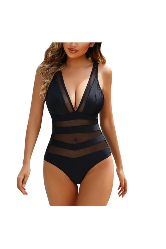 Women's Solid Color One-piece Swimsuit Backless Strappy Tankini Camisole Waist Cinching Swimwear With Bra Padded for Pool Party Vacation Black-4 XXL
