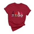 thumbnail image 1 of Virmaxy Women's Valentines Day Short Sleeve Shirt Funny Gnomes Graphic Tops Shirt Casual Fashion Soild Short Sleeve Tunic Tops Spring Summer Trendy Comfy Pullover Shirt Burgundy XL, 1 of 6