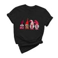 thumbnail image 1 of Virmaxy Women's Valentines Day Short Sleeve Shirt Funny Gnomes Graphic Tops Shirt Casual Fashion Soild Short Sleeve Tunic Tops Spring Summer Trendy Comfy Pullover Shirt Black S, 1 of 6