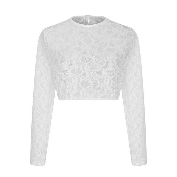 Virmaxy Womens 2024 Tops Oktoberfest Lace Fitted V-Neck Short Sleeve Tops Stand-up Collar Blouse Dirndl Blouse Lace Blouse For Oktoberfest Tops White-19 S