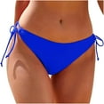 thumbnail image 1 of Virmaxy Womens Alluring Solid Color Lace Up Swim Trunks Swimwear Alluring Solid Color Swimwear Slim Bikini Straped Swimming Trunks Blue XL, 1 of 9