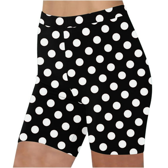 Virmaxy Womens Athletic Workout Running Shorts High Waist Summer Printed Bottoms Beach Shorts Summer High Waisted Shorts Summer Casual Stretch Short Sport Shorts Black-B XL