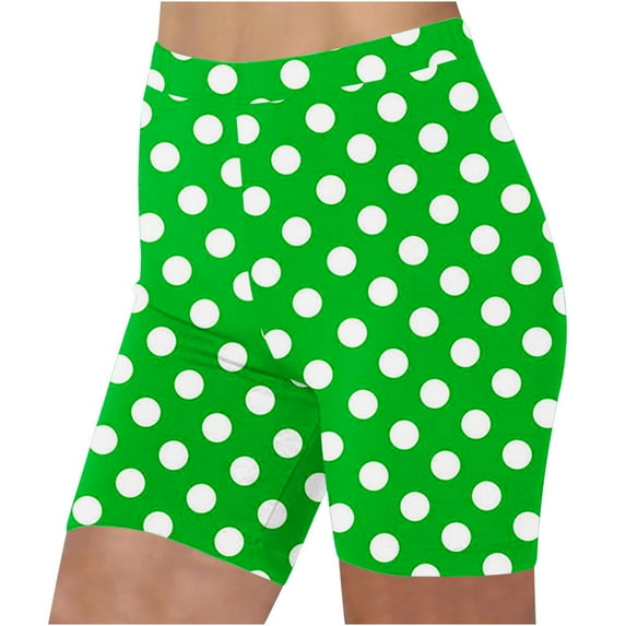 Virmaxy Womens Athletic Workout Running Shorts High Waist Summer Printed Bottoms Beach Shorts Summer High Waisted Shorts Summer Casual Stretch Short Sport Shorts Green-B XL