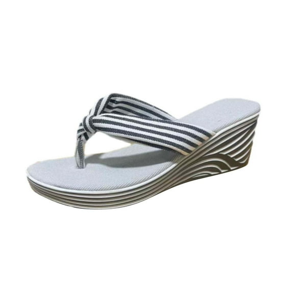 Virmaxy Womens Beach Sandals Women's New Summer Plus-size Beach Flip-toe Open-toe Muffin Platform Fish Mouth Wedge Sandals Black 35