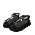 thumbnail image 1 of Virmaxy Womens Beach Sandals Women's Summer New Plus Size Open-toed Cut-out Roman Sandals Retro Elastic Beach Sandals Black 42, 1 of 7
