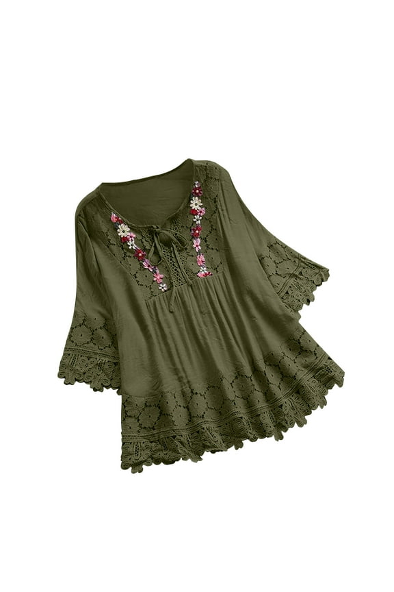 Womens Blouses Long Sleeve Shirt Women Casual Fashion Solid Color Button T-Shirt Long Sleeves One Shoulder Top Blouse Tops Army Green-1 XXXL