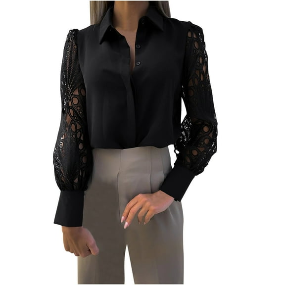 Virmaxy Womens Blouses Long Sleeve Shirt Women Casual Fashion Solid Color Button T-Shirt Long Sleeves One Shoulder Top Blouse Tops Black-1 XXL