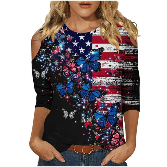 Virmaxy Womens Blouses Long Sleeve Shirt Women Casual Fashion Solid Color Button T-Shirt Long Sleeves One Shoulder Top Blouse Tops Blue-1 M