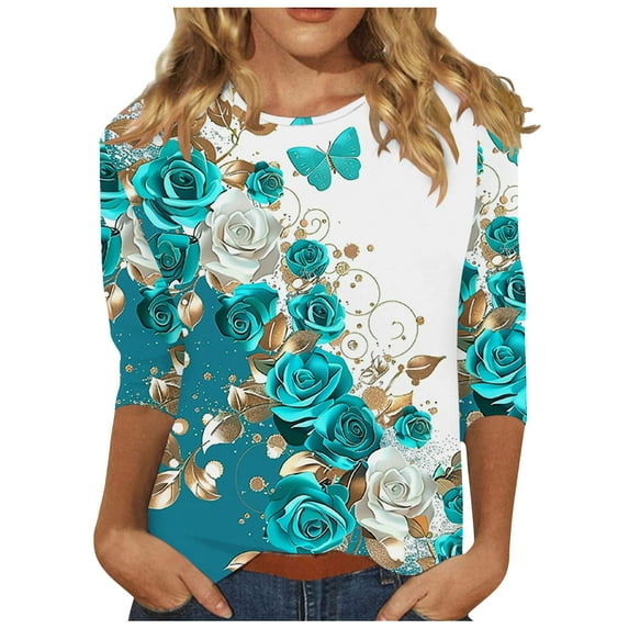 Virmaxy Womens Blouses Long Sleeve Shirt Women Casual Fashion Solid Color Button T-Shirt Long Sleeves One Shoulder Top Blouse Tops Blue-3 XXXL