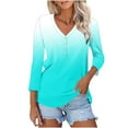 thumbnail image 1 of Virmaxy Womens Blouses Long Sleeve Shirt Women Casual Fashion Solid Color Button T-Shirt Long Sleeves One Shoulder Top Blouse Tops Mint Green-1 M, 1 of 7
