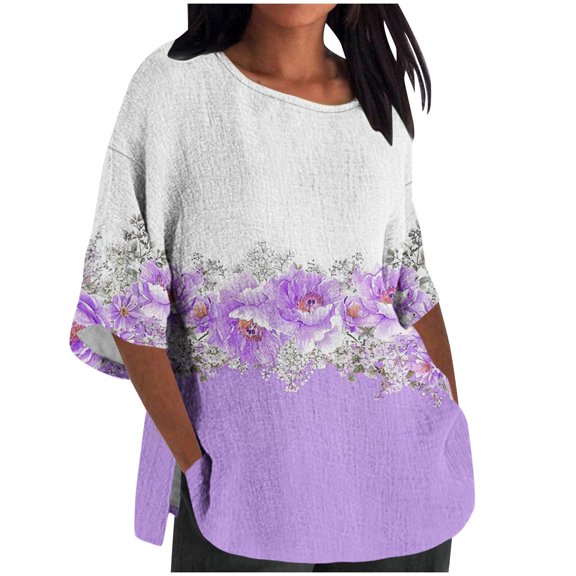 Virmaxy Womens Blouses Long Sleeve Shirt Women Casual Fashion Solid Color Button T-Shirt Long Sleeves One Shoulder Top Blouse Tops Purple-2 S